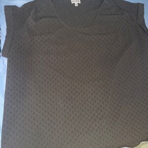 Black Patterned Short Sleeve Top